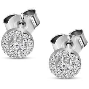 IGI Genuine Diamond Stud Halo Earrings